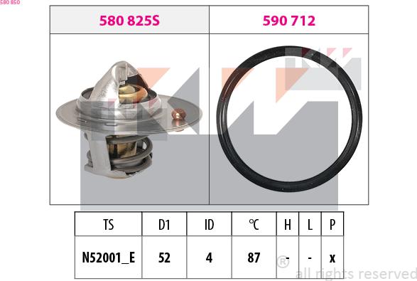 KW 580 850 - Термостат, охолоджуюча рідина autocars.com.ua