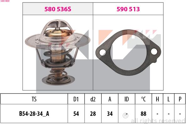 KW 580 869 - Термостат, охлаждающая жидкость autodnr.net