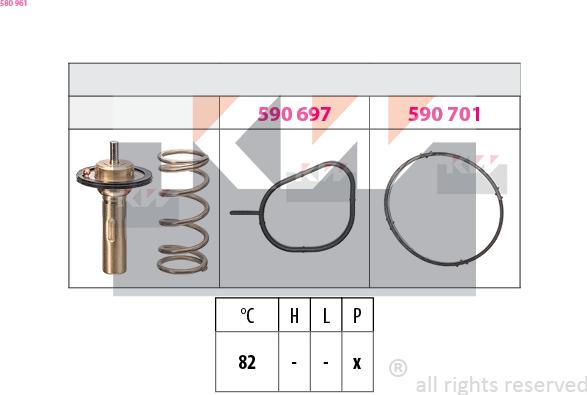 KW 580 961 - Термостат, охолоджуюча рідина autocars.com.ua