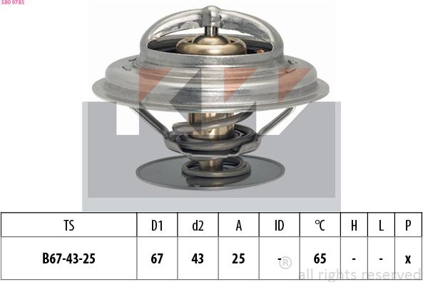 KW 580 978S - Термостат, охлаждающая жидкость autodnr.net