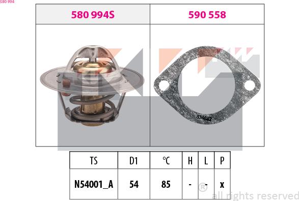 KW 580 994 - Термостат, охлаждающая жидкость avtokuzovplus.com.ua