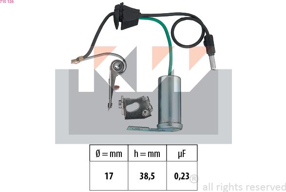 KW 715 126 - Контактна група, розподільник запалювання autocars.com.ua