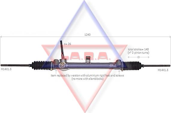 LA.R.A. 190041 - Рульовий механізм, рейка autocars.com.ua
