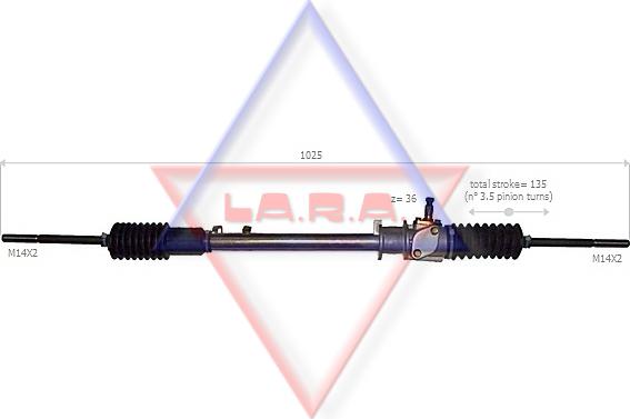 LA.R.A. 200008 - Рульовий механізм, рейка autocars.com.ua