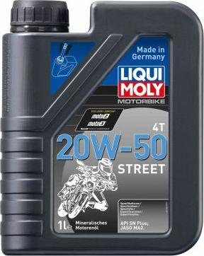 Liqui Moly 1500 - Масло мотор Motorbike 4T Street 20W-50 Минеральное 1 л. autodnr.net