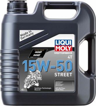 Liqui Moly 1689 - Масло мотор Motorbike 4T Street 15W-50 HC-синтетическое 4 л. autodnr.net