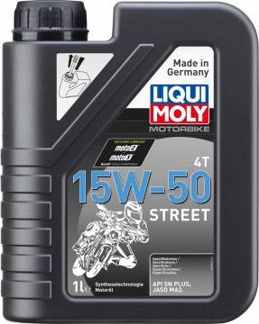 Liqui Moly 2555 - Масло мотор Motorbike 4T Street 15W-50 HC-синтетическое 1 л. autodnr.net