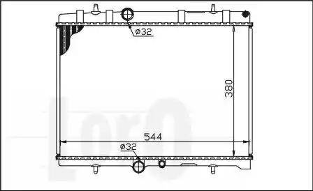 Loro 009-017-0011 - Радіатор охолодження двигуна Berlingo-Partner 1.6HDI 08> --AC 380x549x26 autocars.com.ua