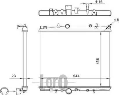 Loro 009-017-0044 - Радіатор, охолодження двигуна autocars.com.ua