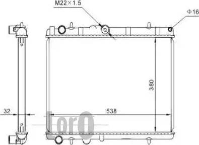 Loro 009-017-0045 - Радиатор охлаждения двигателя CN C404-1.6 HDI autocars.com.ua