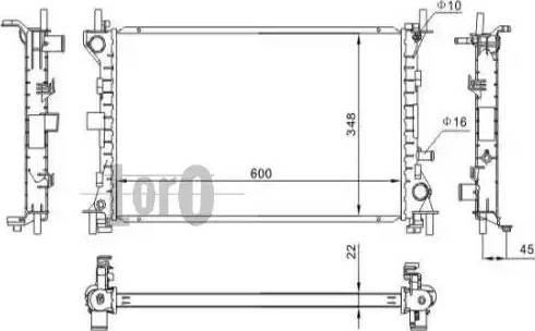 Loro 017-017-0031 - Радіатор, охолодження двигуна autocars.com.ua