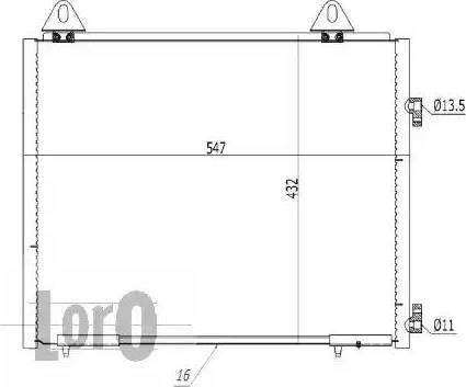 Loro 027-016-0007 - Конденсатор, кондиціонер autocars.com.ua