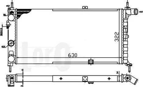 Loro 037-017-0054 - Радіатор, охолодження двигуна autocars.com.ua