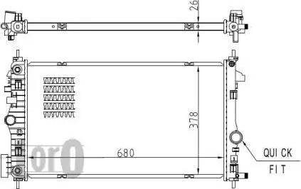 Loro 037-017-0090-B - Радіатор, охолодження двигуна autocars.com.ua