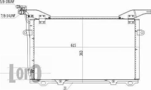 Loro 054-016-0027 - Конденсатор, кондиціонер autocars.com.ua