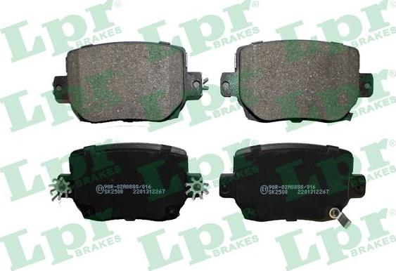 LPR 05P2267 - Гальмівні колодки, дискові гальма autocars.com.ua