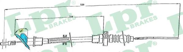 LPR C0066C - Трос, управління зчепленням autocars.com.ua