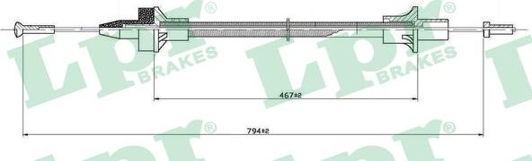 LPR C0076C - Трос, управління зчепленням autocars.com.ua
