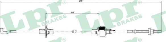 LPR C0127C - Трос, управління зчепленням autocars.com.ua