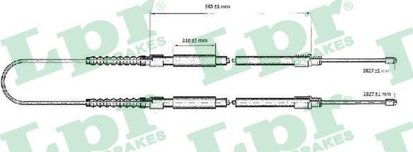 LPR C0176B - Трос, гальмівна система autocars.com.ua