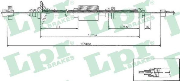 LPR C0184C - Трос, управління зчепленням autocars.com.ua