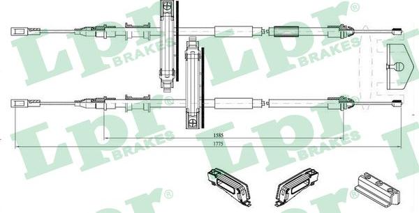 LPR C0224B - Трос, гальмівна система autocars.com.ua