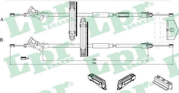 LPR C0225B - Трос, гальмівна система autocars.com.ua