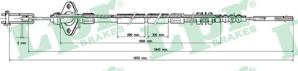 LPR C0234C - Трос, управління зчепленням autocars.com.ua