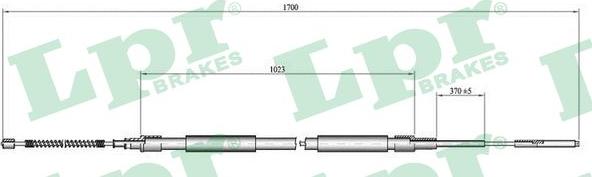 LPR C0306B - Трос, гальмівна система autocars.com.ua