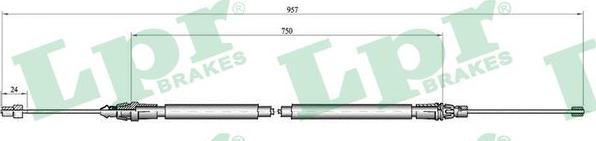 LPR C0348B - Трос, гальмівна система autocars.com.ua