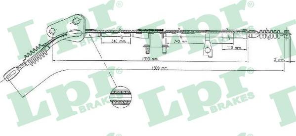 LPR C0376B - Трос, гальмівна система autocars.com.ua