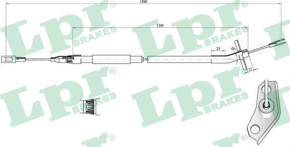 LPR C0453B - Трос, гальмівна система autocars.com.ua