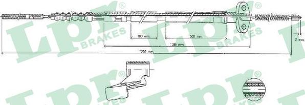 LPR C0493B - Трос, гальмівна система autocars.com.ua