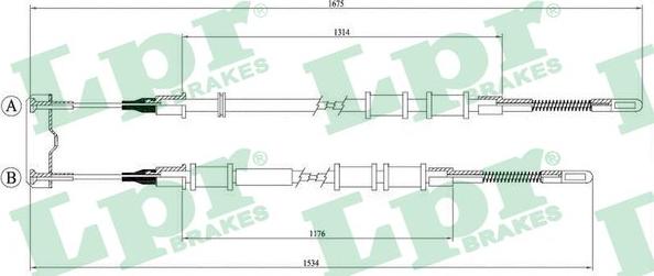 LPR C0559B - Трос, гальмівна система autocars.com.ua
