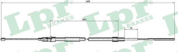 LPR C0651B - Трос, гальмівна система autocars.com.ua