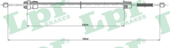 LPR C0736B - Трос, гальмівна система autocars.com.ua