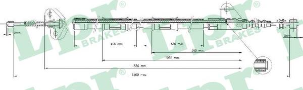 LPR C0846B - Трос, гальмівна система autocars.com.ua