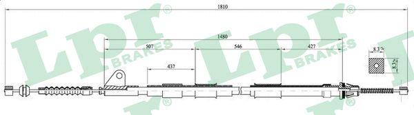 LPR C0851B - Трос, гальмівна система autocars.com.ua