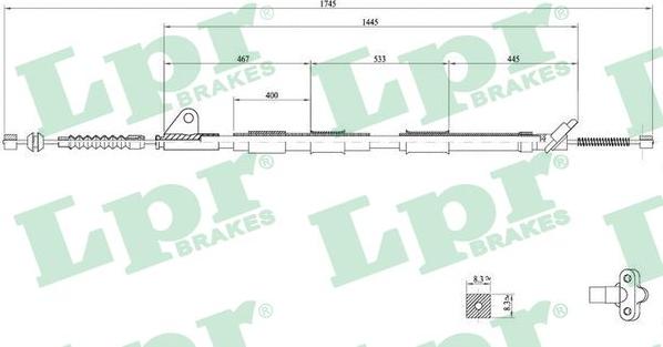 LPR C0858B - Тросик, cтояночный тормоз avtokuzovplus.com.ua