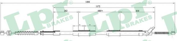 LPR C0871B - Трос, гальмівна система autocars.com.ua