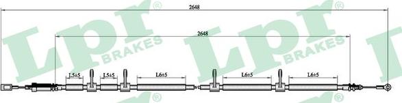 LPR C0990B - Трос, гальмівна система autocars.com.ua