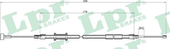 LPR C1009B - Трос, гальмівна система autocars.com.ua