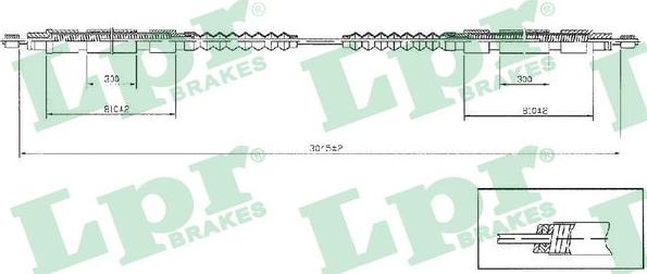 LPR C1256B - Тросик, cтояночный тормоз avtokuzovplus.com.ua