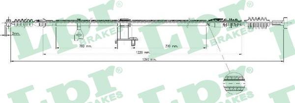 LPR C1553B - Трос, гальмівна система autocars.com.ua