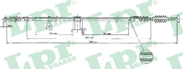 LPR C1554B - Трос, гальмівна система autocars.com.ua