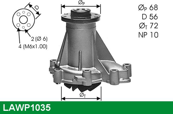 LUCAS LAWP1035 - Водяной насос avtokuzovplus.com.ua