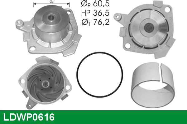 LUCAS LDWP0616 - Водяной насос avtokuzovplus.com.ua