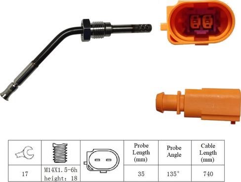 LUCAS LGS6044 - Датчик, температура вихлопних газів autocars.com.ua