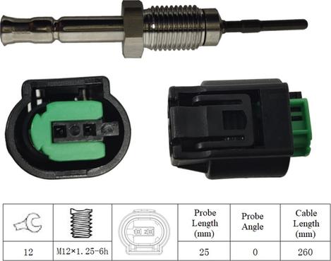 LUCAS LGS6050 - Датчик, температура вихлопних газів autocars.com.ua