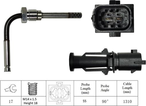 LUCAS LGS6094 - Датчик, температура вихлопних газів autocars.com.ua